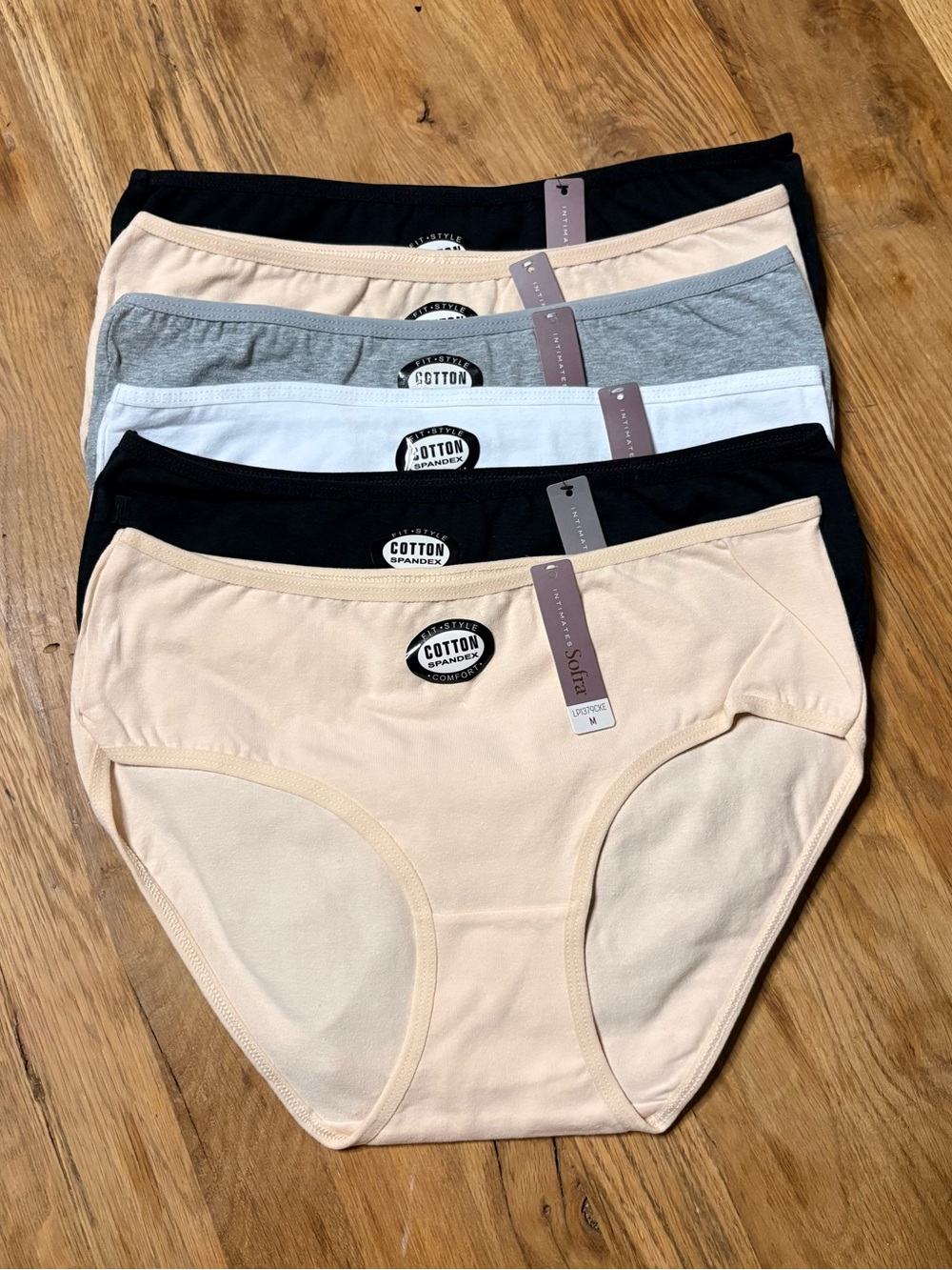 Sofra Nude Beige Cotton-Blend Bikini Briefs